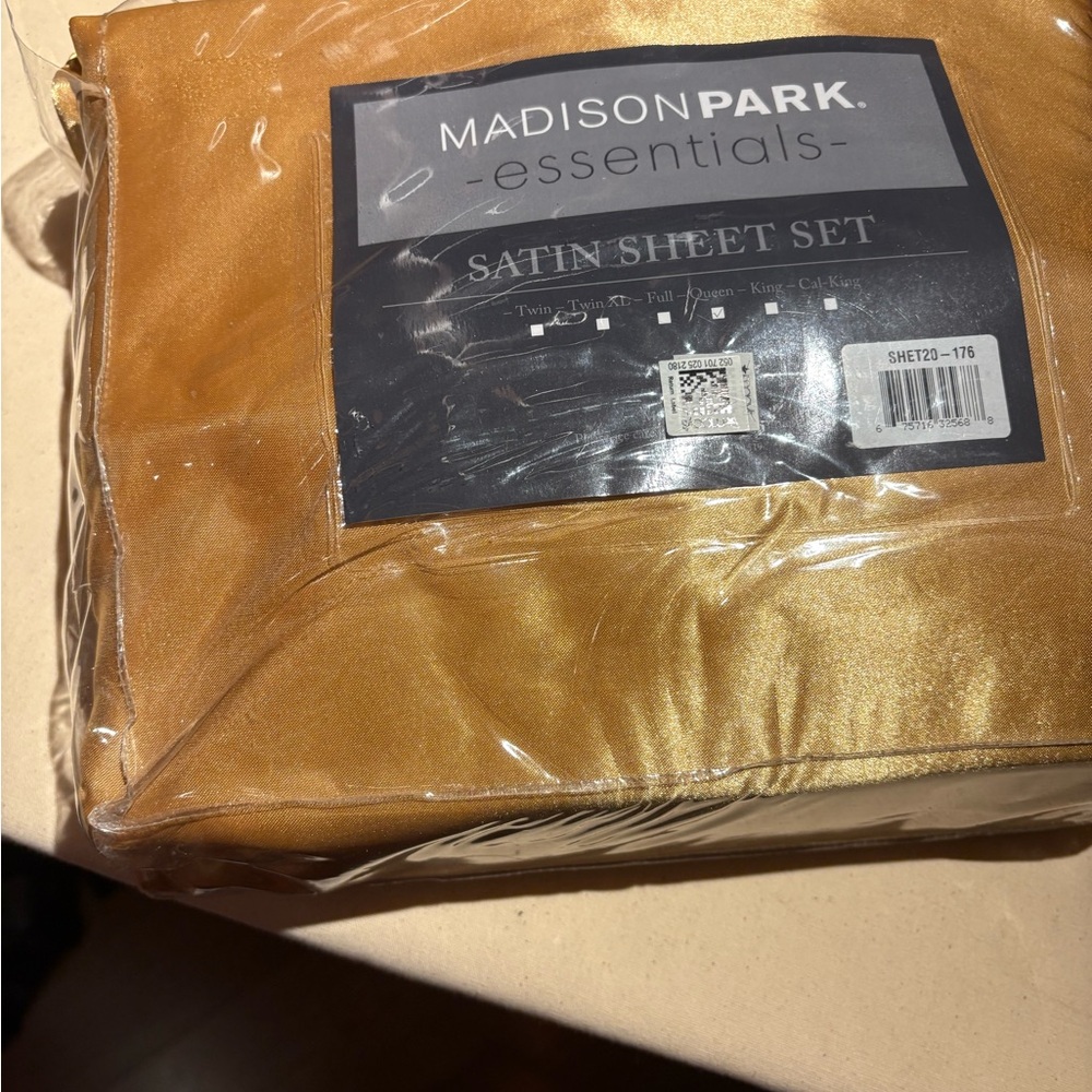 Madison Park Satin Sheet Set in Luxurious Gold